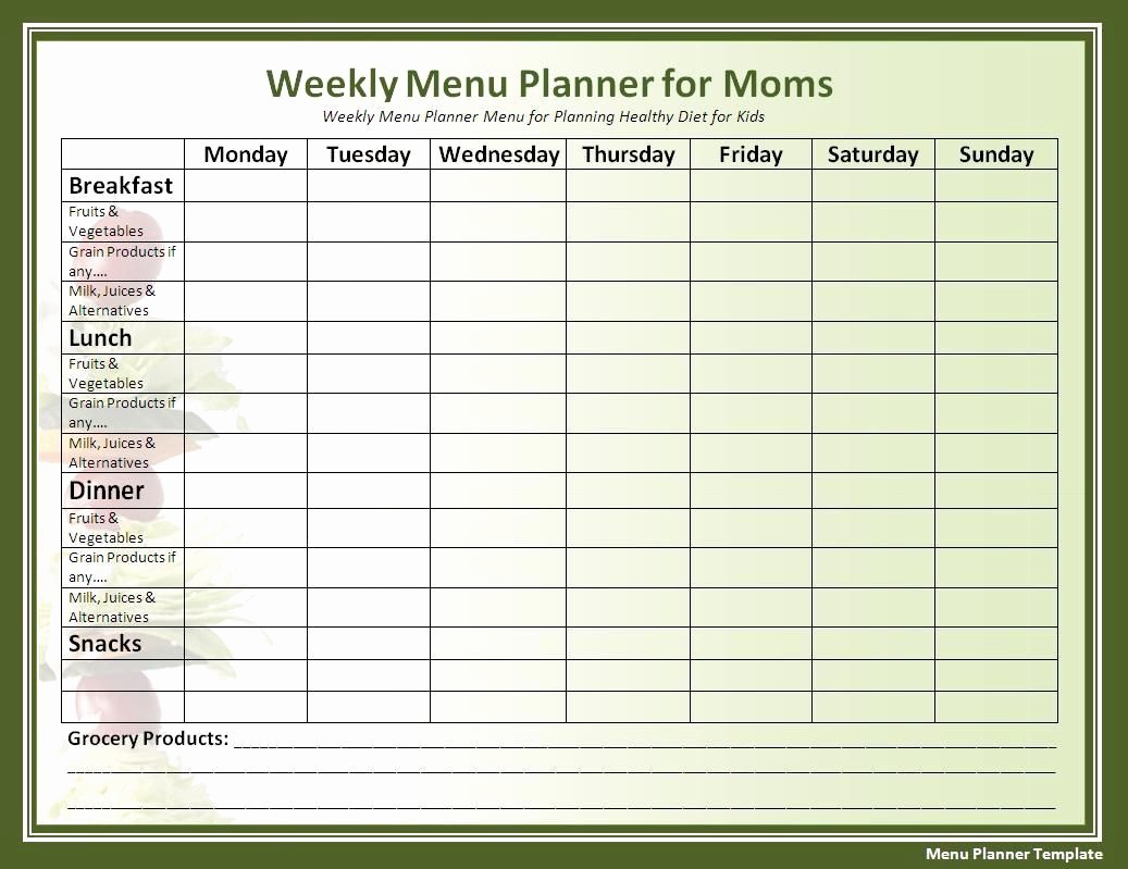 Mother&amp;#039;s Day Menu Template Word Best Of Cycle Menu Template