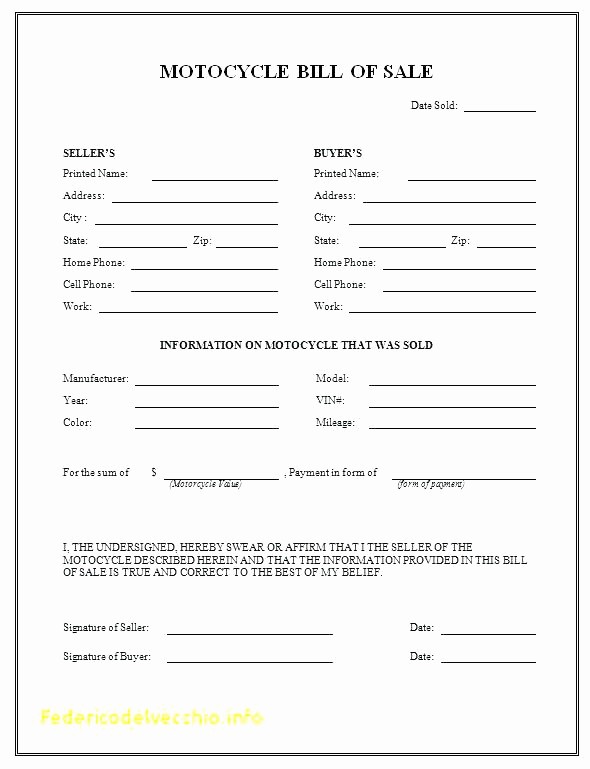 Motorcycle Bill Of Sale Illinois Lovely Stock Bill Sale form Free Copy Illinois for Automobile