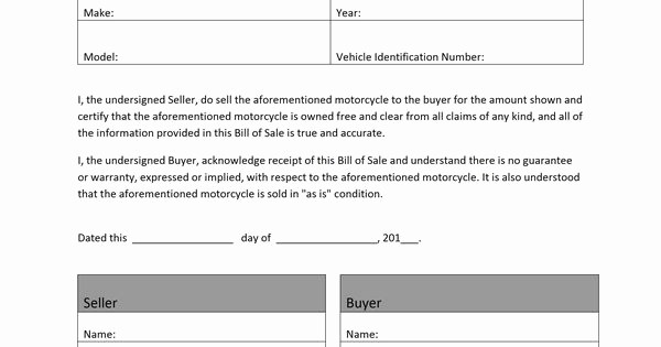 Motorcycle Bill Of Sale Printable Awesome Printable Sample Motorcycle Bill Of Sale form