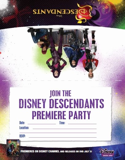Movie Premiere Invitation Template Free Best Of Disney Descendants Dolls Backpacks Jewelry Costumes