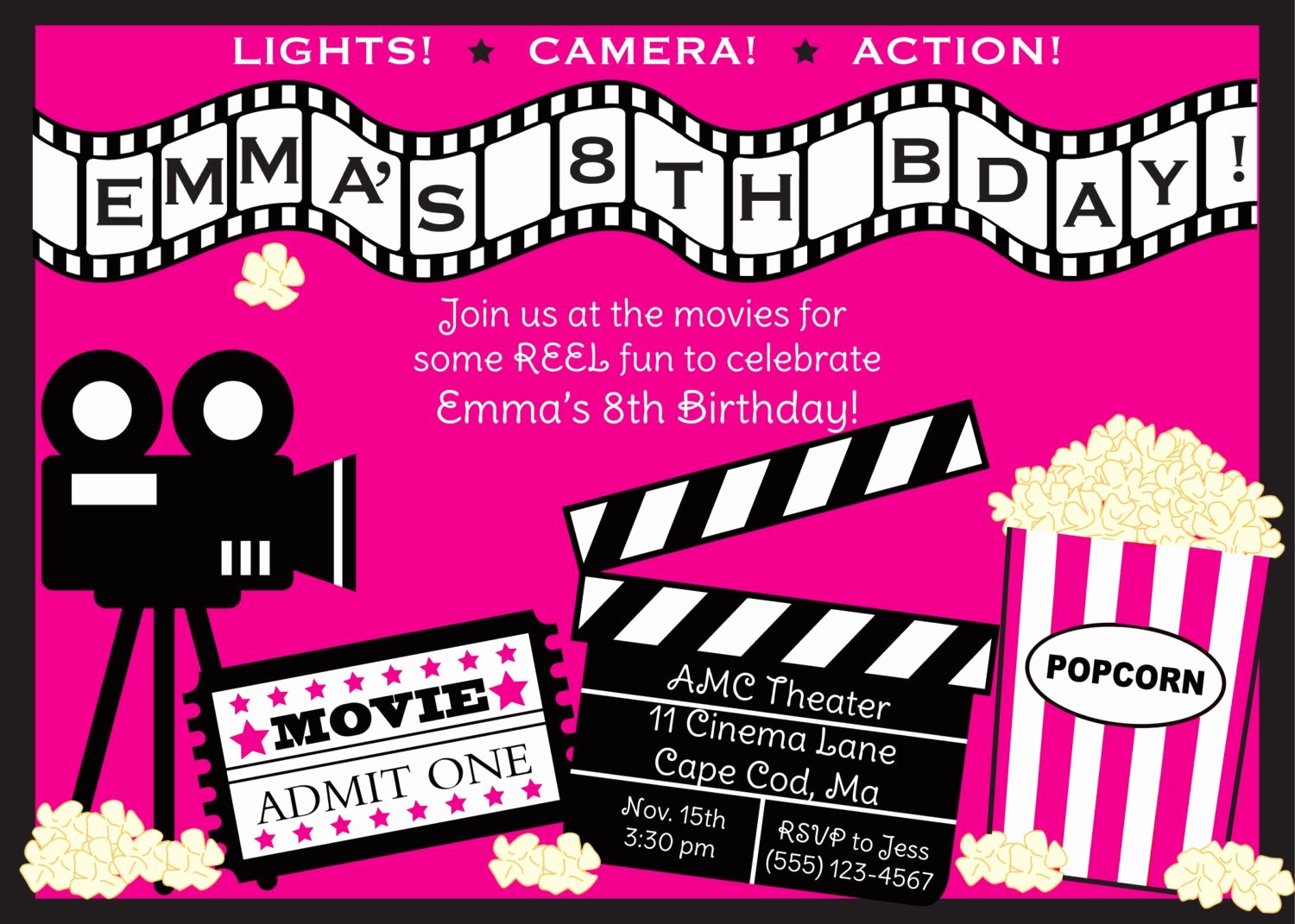 Movie themed Invitation Template Free Awesome theater Invitation Templates