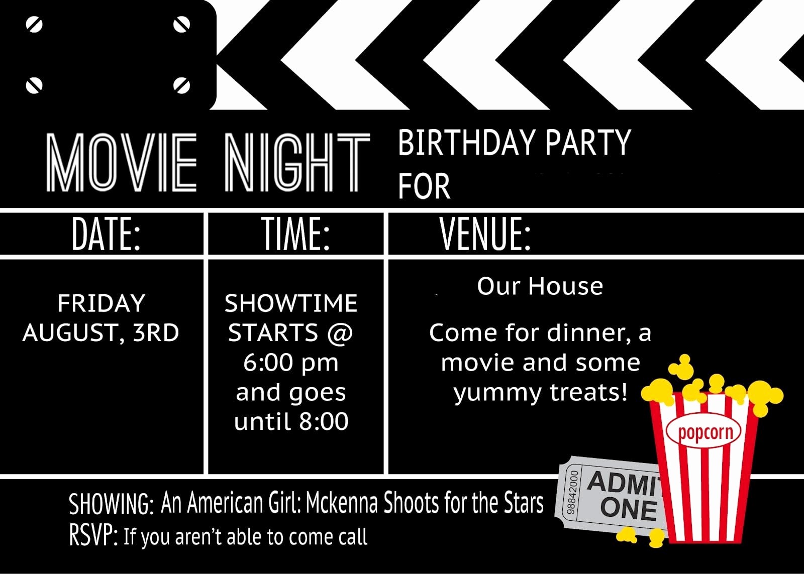 Movie themed Invitation Template Free Inspirational 40th Birthday Ideas Birthday Party Invitation Templates