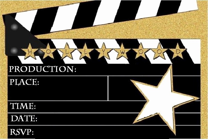 Movie themed Invitation Template Free Lovely Hollywood Party Invitations Templates