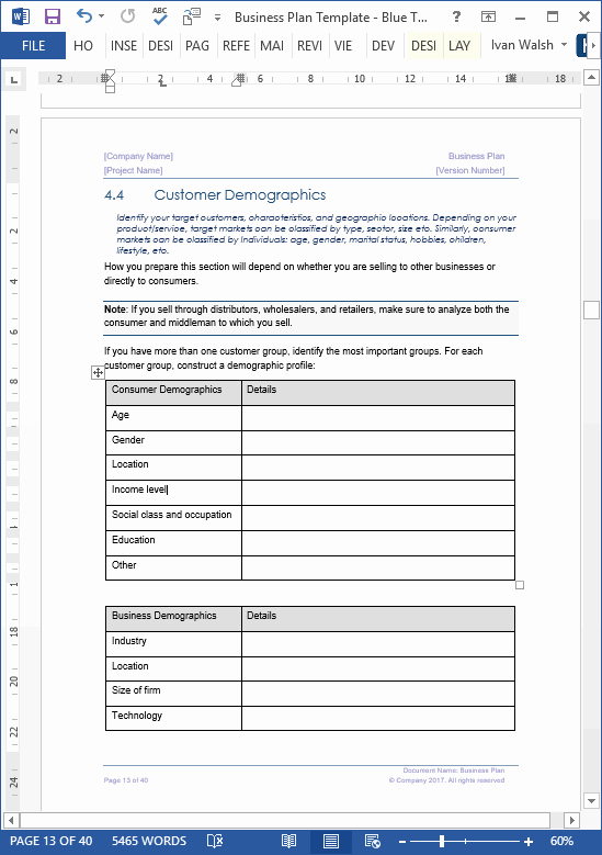 Ms Office Business Plan Template New Business Plan Template • My software Templates