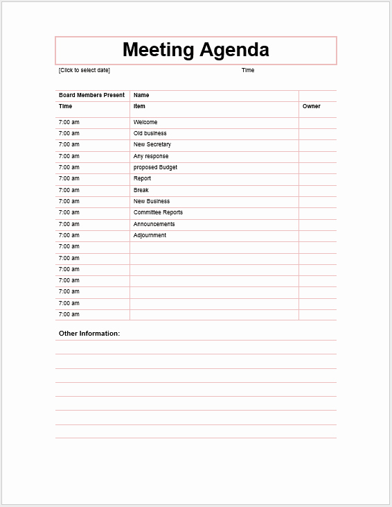 Ms Office Meeting Agenda Template Awesome 5 Free Meeting Agenda Templates Microsoft Fice Templates