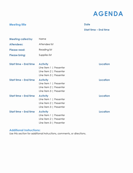 Ms Office Meeting Agenda Template Awesome All Day Meeting Agenda formal