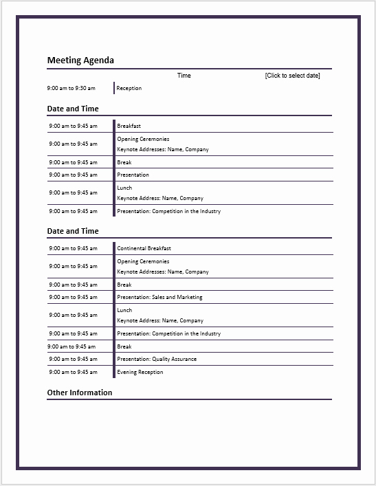 Ms Office Meeting Agenda Template Awesome Monthly Fice Meeting Agenda Template