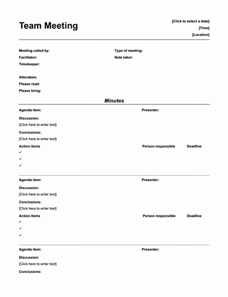 Ms Office Meeting Minutes Template Lovely Informal Meeting Minutes