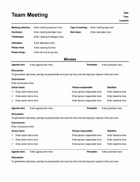 Ms Office Meeting Minutes Template New Informal Meeting Minutes