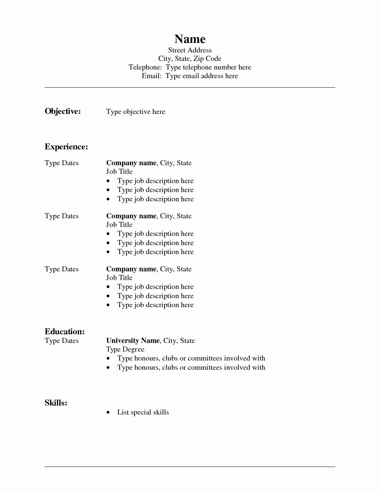 Ms Word 2007 Resume Templates Best Of 2018 Free Download Resume Templates for Microsoft Word