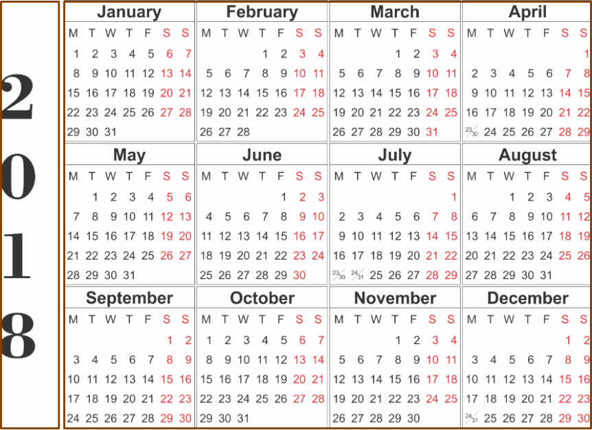 Ms Word Calendar Template 2018 Fresh Printable Calendar 2018 Word Document format