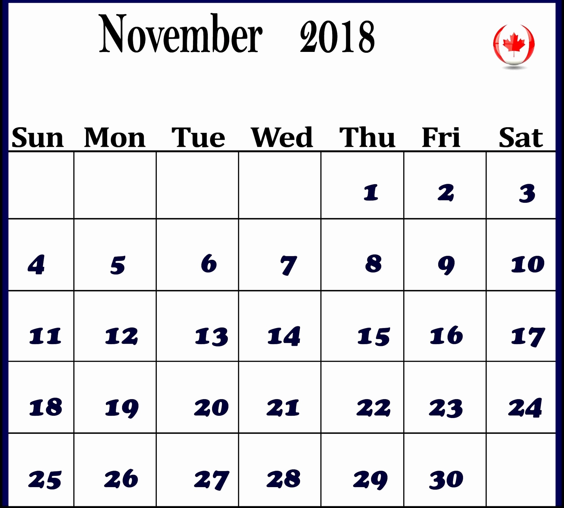 Ms Word Calendar Template 2018 New November 2018 Calendar Ms Word Example