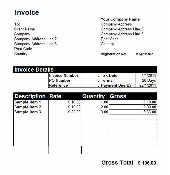 Ms Word Invoice Template Download Awesome 60 Microsoft Invoice Templates Pdf Doc Excel