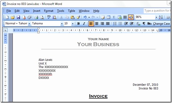 Ms Word Invoice Template Download Awesome Microsoft Word Invoice Template 2010 Denryokufo