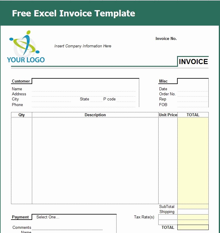 Ms Word Invoice Template Download Unique Invoice Template Excel 2010