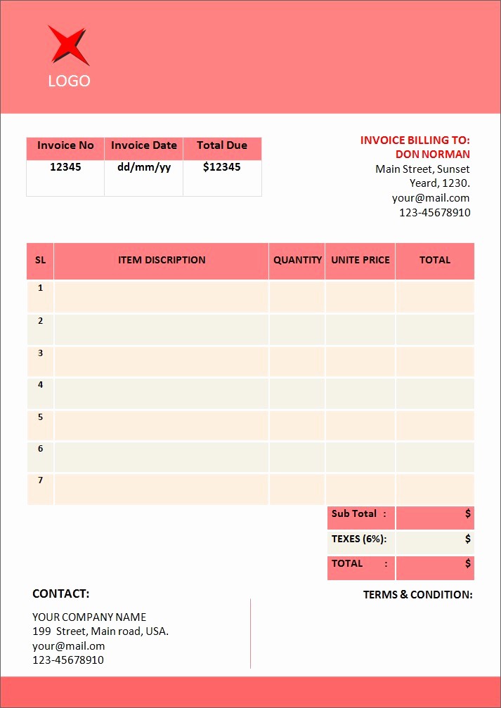 Ms Word Invoice Templates Free Beautiful Invoice Templates for Microsoft Word Spreadsheet Templates