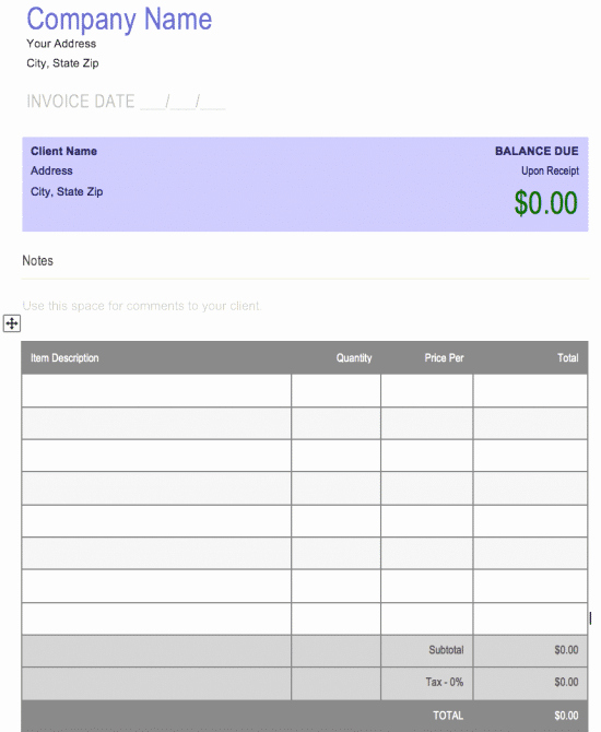 Ms Word Invoice Templates Free Inspirational Free Blank Invoice Templates In Microsoft Word Cx