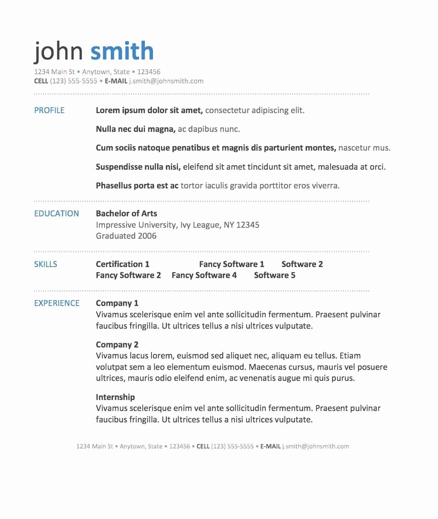 Ms Word Template for Resume Best Of Resume Template Word
