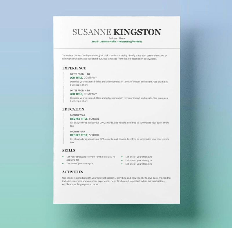 Ms Word Templates for Resumes Awesome Free Resume Templates for Word 15 Cv Resume formats to