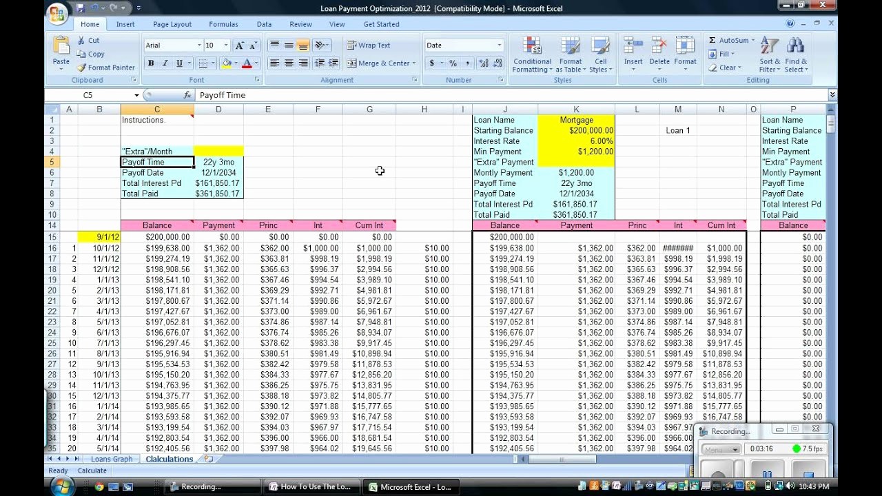 Multiple Loan Repayment Calculator Excel Unique Multiple Loan Payment Optimization How to