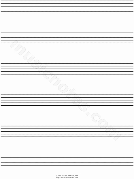 Music Staff Paper with Notes Awesome Musicnotes &quot;manuscript Paper 6 Stave Super Jumbo