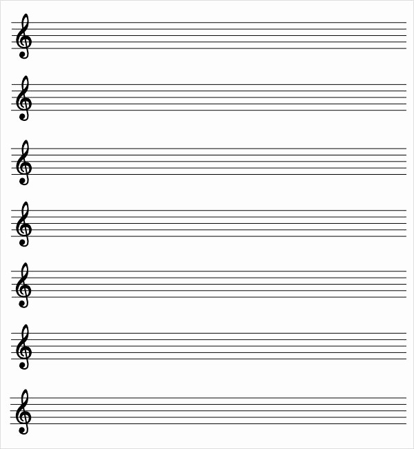 Music Staff Paper with Notes Beautiful Printable Staff Paper Treble Clef