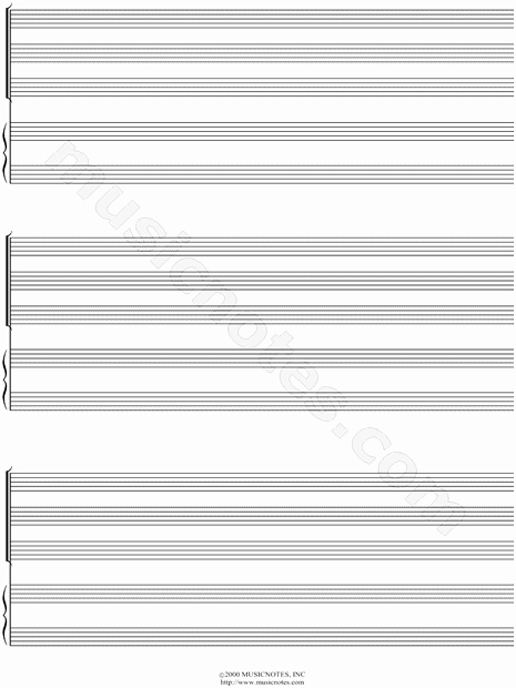 Music Staff Paper with Notes Best Of Musicnotes &quot;manuscript Paper for Piano Trio Sab