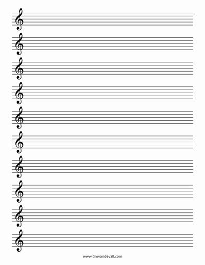 Music Staff Paper with Notes Fresh Blank Treble Clef Staff Paper