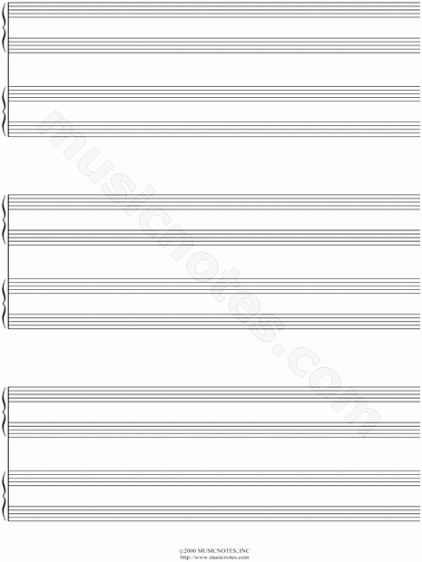 Music Staff Paper with Notes Lovely Musicnotes &quot;manuscript Paper for Piano Duet Free