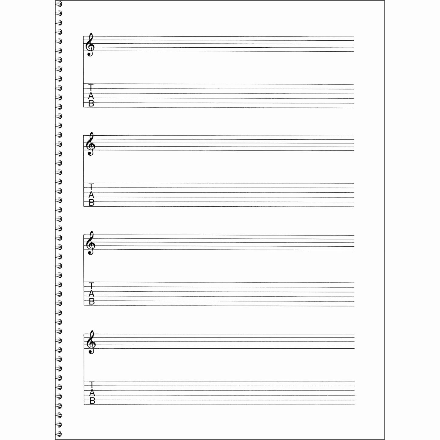 Music Staff Paper with Notes New Music Sales Passantino Guitar Manuscript Paper Spiral Pad
