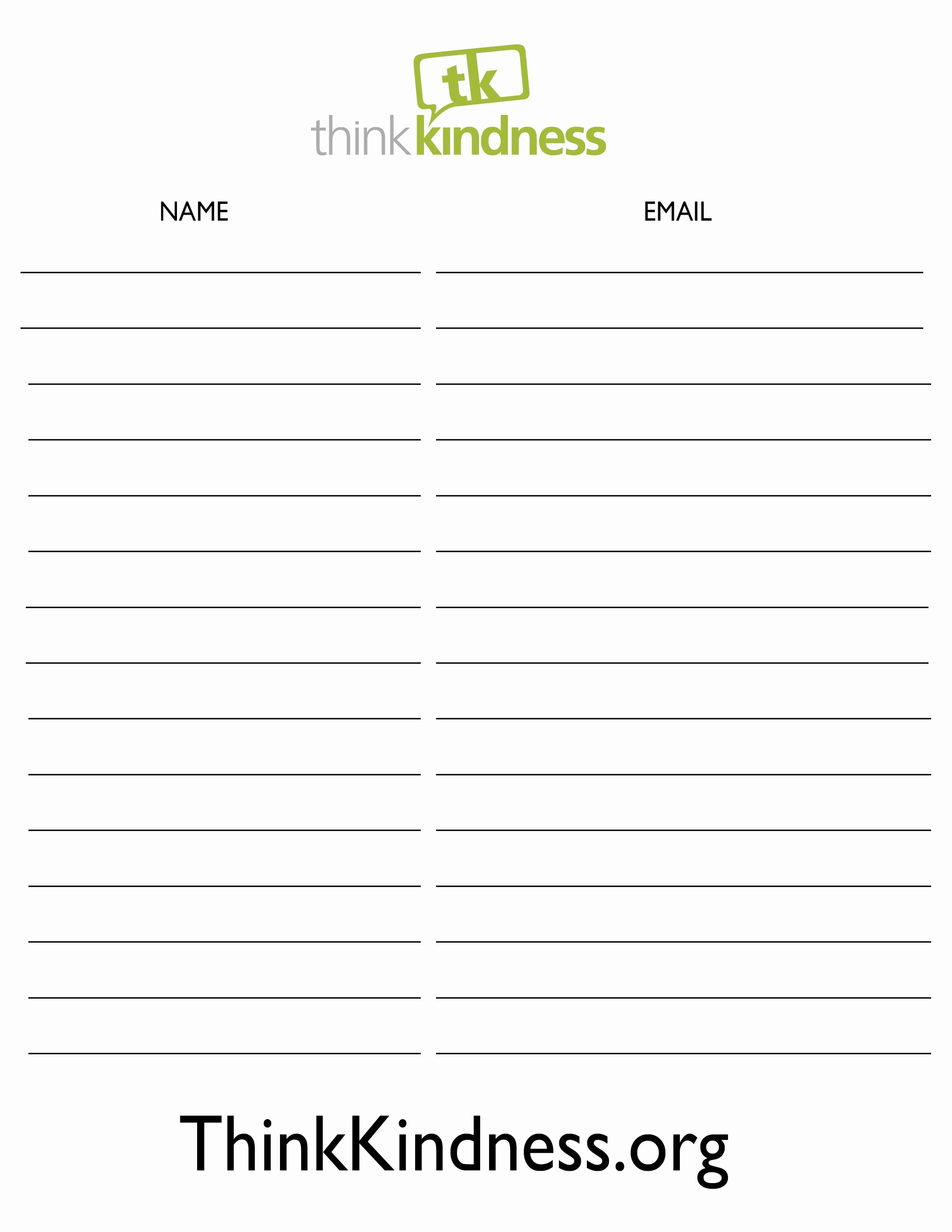 Name Email Sign Up Sheet New Email Signup Template Portablegasgrillweber