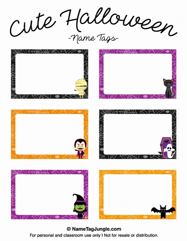 Name Tag with Photo Template Awesome Free Printable Cute Halloween Name Tags the Template Can