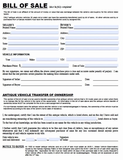 Nc Dmv Bill Of Sale New Free Kansas Dmv Vehicle Bill Of Sale Tr 12 form
