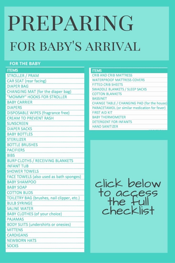 New Born Baby Check List Awesome Preparing for Baby S Arrival Baby Pinterest