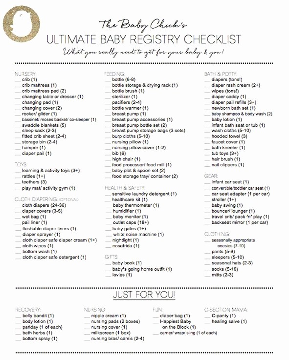 New Born Baby Check List Awesome the Baby Chick S Ultimate Baby Registry Checklist