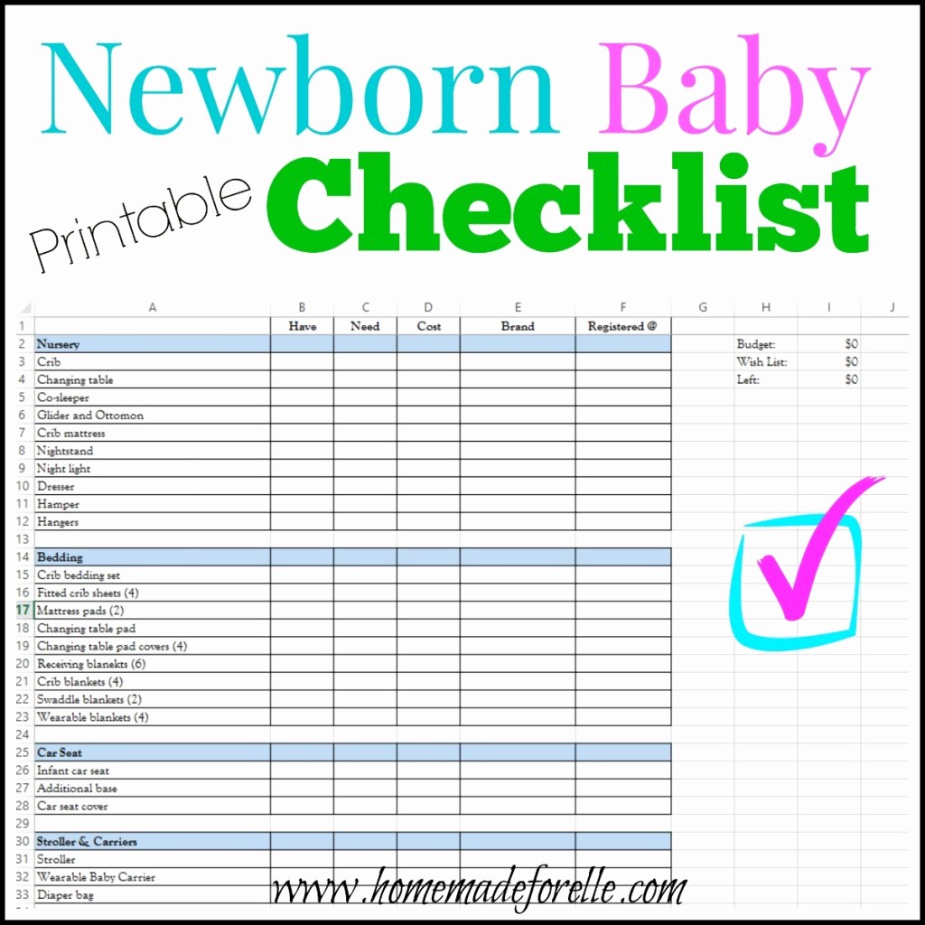 New Born Baby Check List Best Of Newborn Checklist