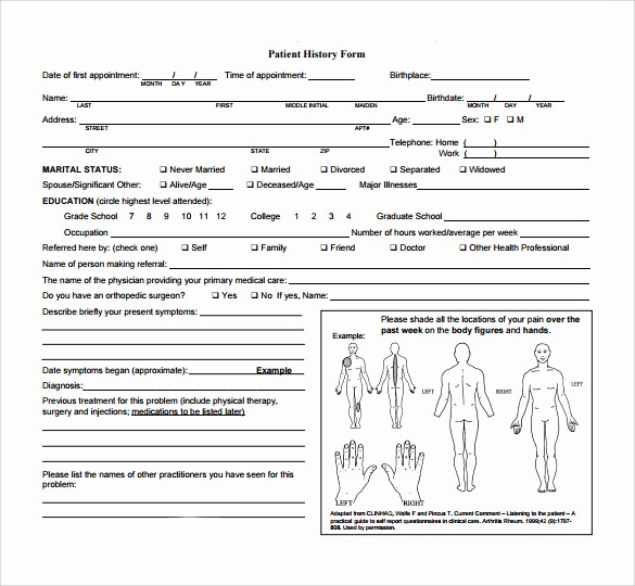 New Patient Health History form Awesome 15 Medical History forms