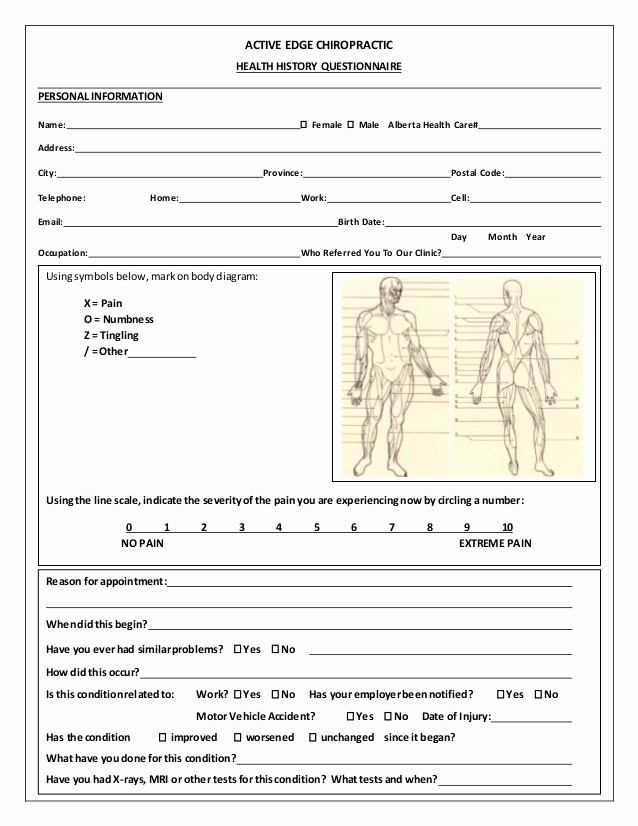 New Patient Health History form Best Of Medical History form Template