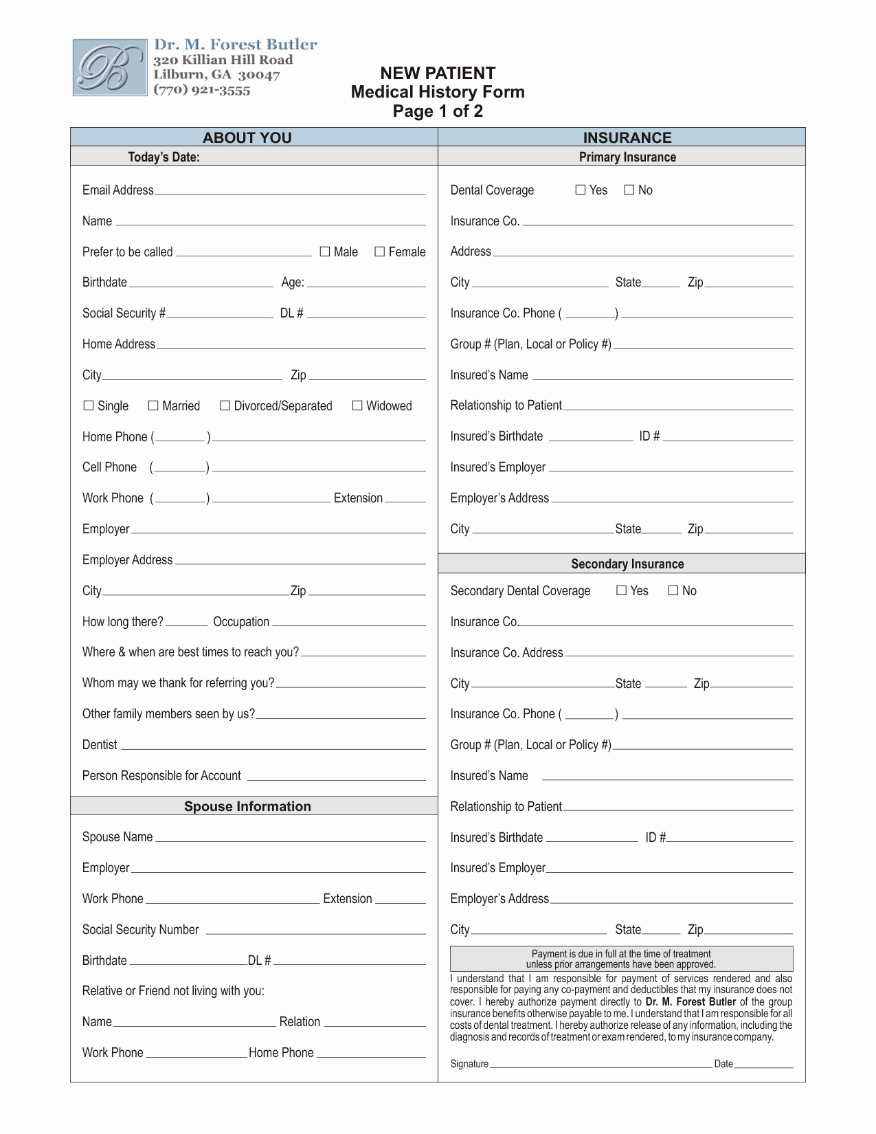 New Patient Health History form New 27 Of Dental New Patient forms Template