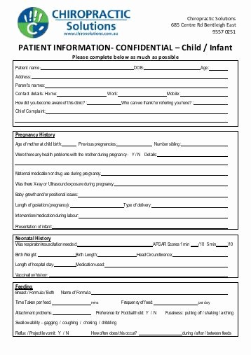 New Patient Medical History forms Beautiful New Patient History form Part 1 Of 2 Chiropractor Tampa