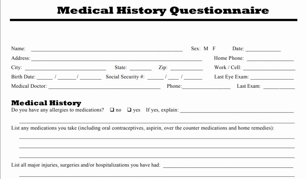 New Patient Medical History forms Elegant New Patient History form Dr Woronick Optometrist