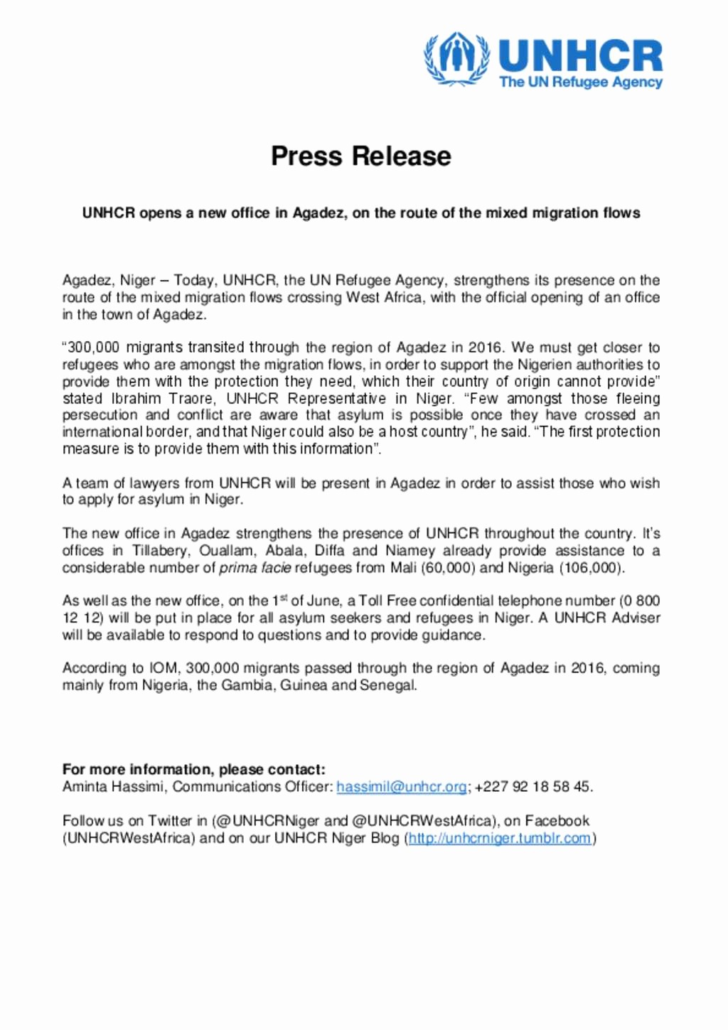 New Product Press Release Sample Fresh Document Unhcr Niger Press Release