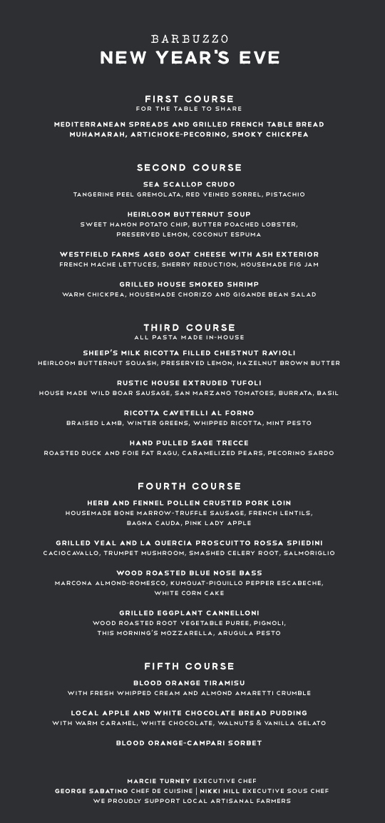 New Years Eve Menu Template Best Of Barbuzzo Mediterranean Kitchen &amp; Bar • New Year S Eve