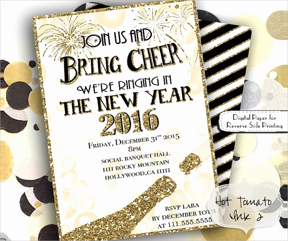 New Years Eve Menu Template Fresh 25 New Year Invitation Templates to Download