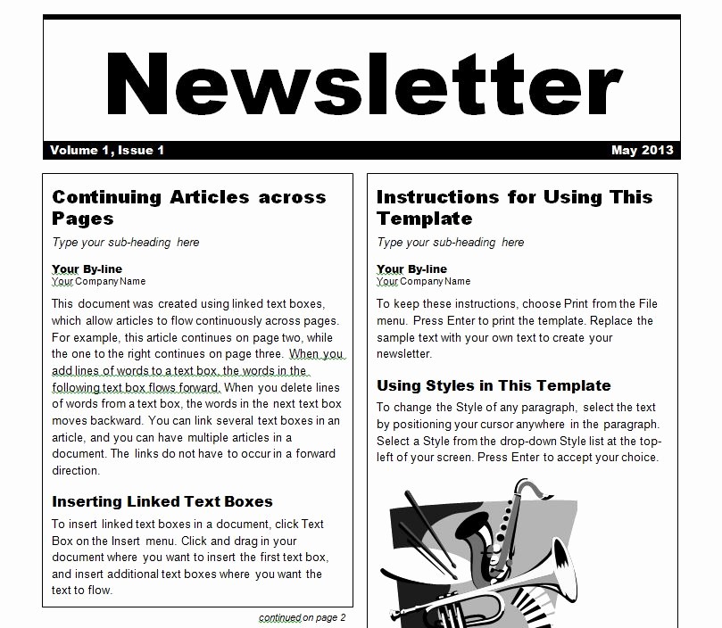 News Letter Templates In Word Fresh Newsletter Template