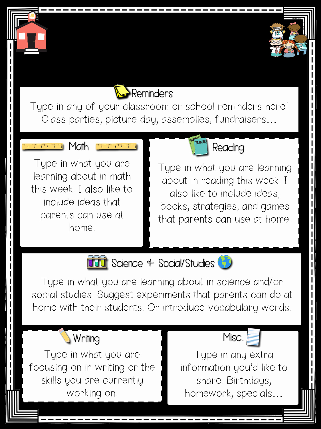 Newsletter for Parents From Teachers Best Of Primary Chalkboard Class Newsletters Freebie Included