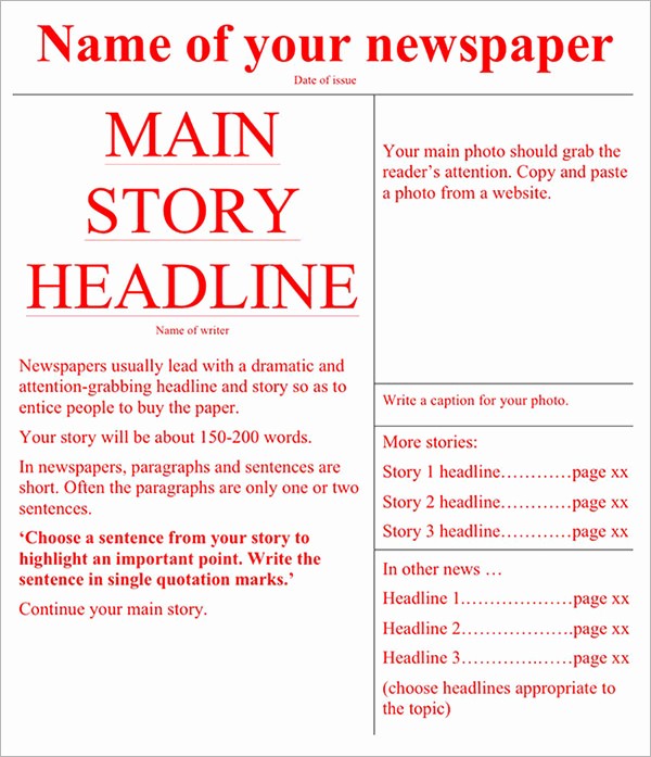 Newspaper Article Template Microsoft Word New Newspaper Template 19 Download Free Documents In Pdf