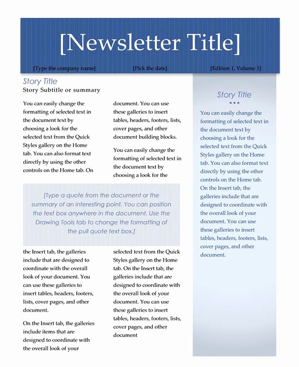 Newspaper Template for Word 2013 Awesome Creating Columns for A Newsletter In Word 2007 or 2010