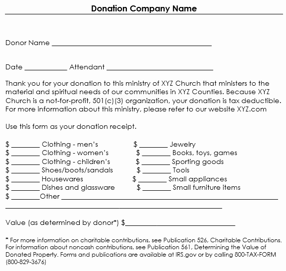 Non Profit Donation Receipt form Fresh Donation Receipt Template 12 Free Samples In Word and Excel