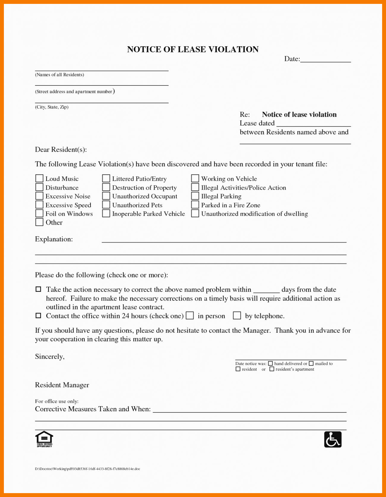 Notice Of Lease Violation Template Best Of 10 11 Notice Of Lease Violation Letter